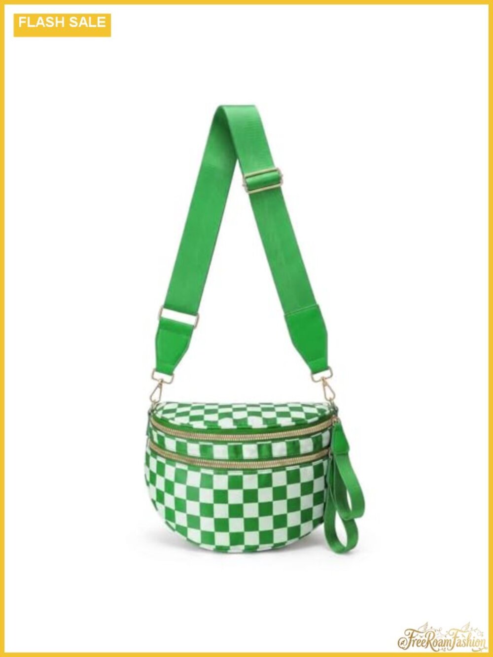 Checkered Crossbody Bag Nylon Spacious Plus Size Sling Bum Bag